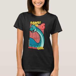 Camiseta Rawr Tengo 6 Chicas de cumpleaños 6 Dino Bront