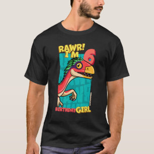 Camiseta Rawr Tengo 6 Chicas de cumpleaños 6 Dino Deino