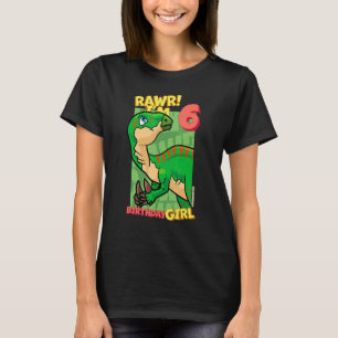 Camiseta Rawr Tengo 6 Chicas de cumpleaños 6 Dino Iguano