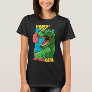 Camiseta Rawr Tengo 6 Chicas de cumpleaños 6 Dino Tyrann