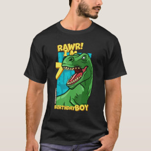 Camiseta Rawr, tengo 7 años, niños, 7 años, Dino Tyrann
