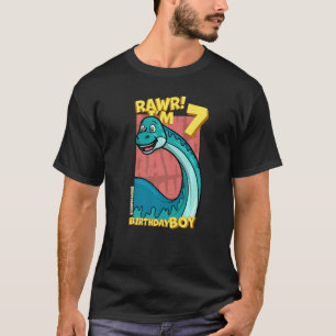 Camiseta Rawr Tengo 7 Años Niños 7 Cumpleaños Dino Brontos
