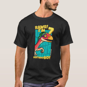 Camiseta Rawr Tengo 7 Años Niños 7 Cumpleaños Dino Deinony