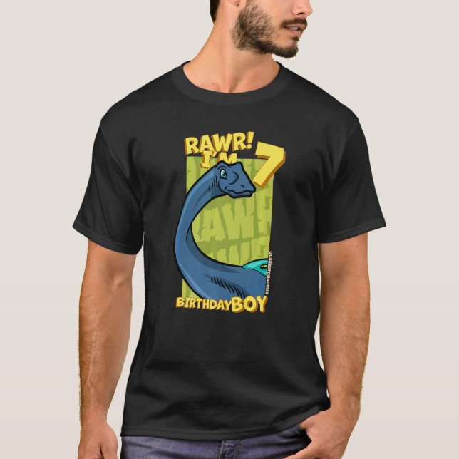 Camiseta Rawr Tengo 7 Años Niños 7 Cumpleaños Dino Quaesit (Anverso)