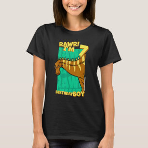 Camiseta Rawr Tengo 7 Años Niños 7 Cumpleaños Dino Rebbac
