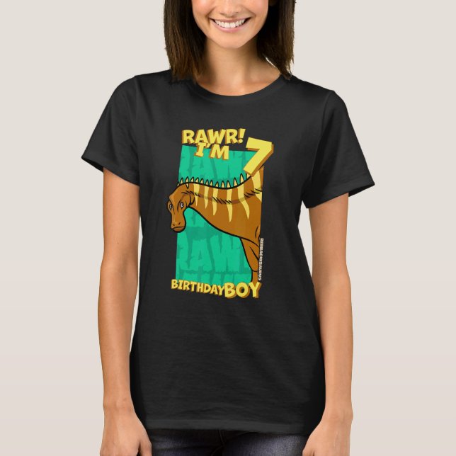 Camiseta Rawr Tengo 7 Años Niños 7 Cumpleaños Dino Rebbac (Anverso)