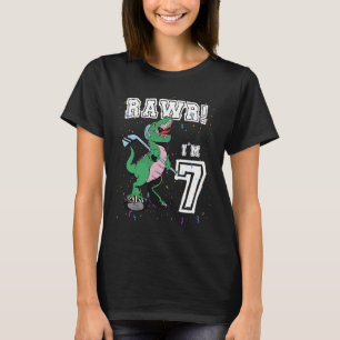 Camiseta Rawr, tengo 7 años, sétimo partido de cumpleaños,