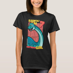 Camiseta Rawr Tengo 7 Chicas de cumpleaños 7 Dino Bront