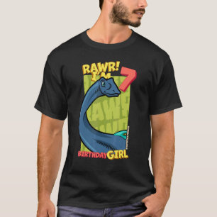 Camiseta Rawr Tengo 7 Chicas de cumpleaños 7 Dino Quaes