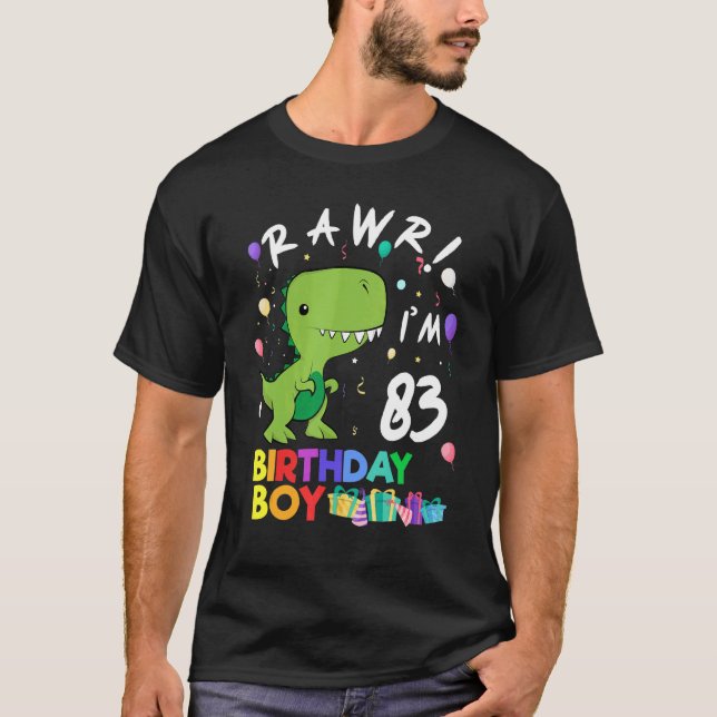 Camiseta Rawr, tengo 83 años de dinosaurio lindo (Anverso)