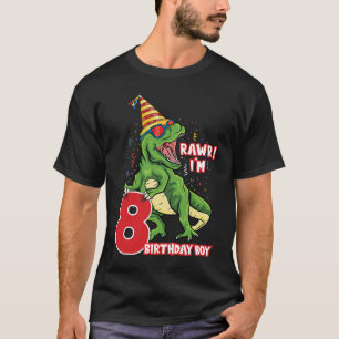 Camiseta Rawr, tengo 8 años, Dinosaur Saurus
