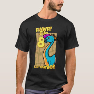 Camiseta Rawr Tengo 8 Años Niños 8 Cumpleaños Dino Caudip