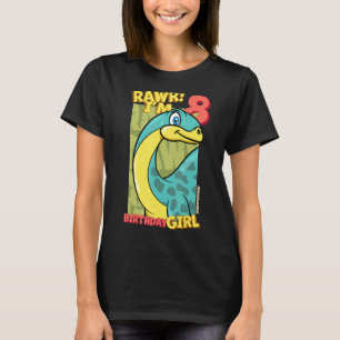 Camiseta Rawr Tengo 8 Chicas de cumpleaños 8 años Dino Apat