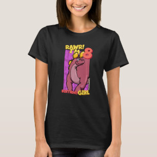 Camiseta Rawr Tengo 8 Chicas de cumpleaños 8 cumpleaños Din