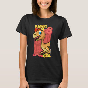 Camiseta Rawr Tengo 8 Chicas de cumpleaños 8 cumpleaños Din