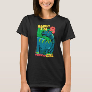 Camiseta Rawr Tengo 8 Chicas de cumpleaños 8 Dino Fukuis