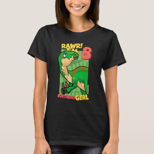 Camiseta Rawr Tengo 8 Chicas de cumpleaños 8 Dino Iguan