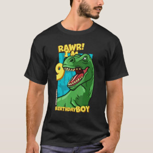 Camiseta Rawr Tengo 9 Años Novenos Dino Tyrann