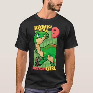 Camiseta Rawr Tengo 9 Chicas de cumpleaños 9 Dino Iguan