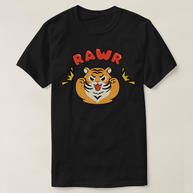 Camiseta Rawr Tiger Kawaii (Diseño del anverso)