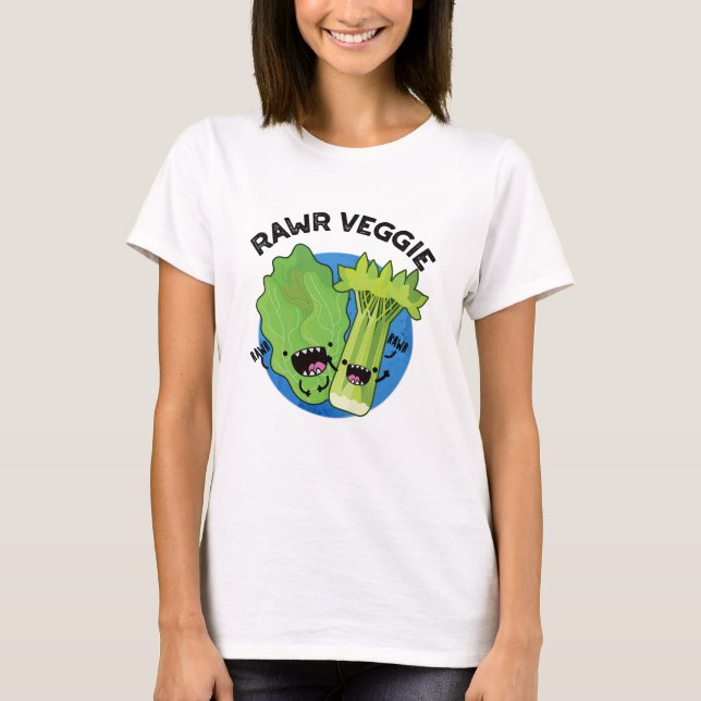 Camiseta Rawr Veggie Funny Food Pun (Anverso)