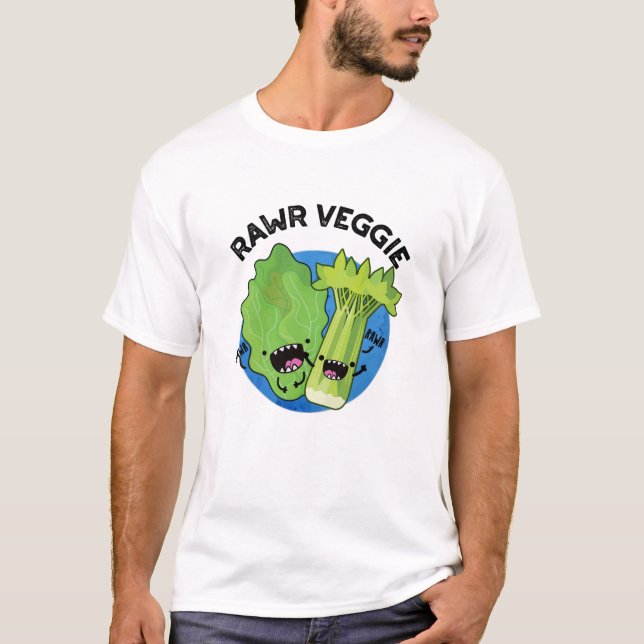 Camiseta Rawr Veggie Funny Food Pun (Anverso)