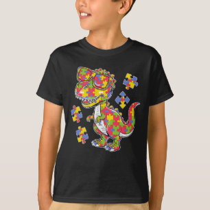 Camiseta Rawrsomelys Adorable T Rex Autismo Rompecabezas Ni