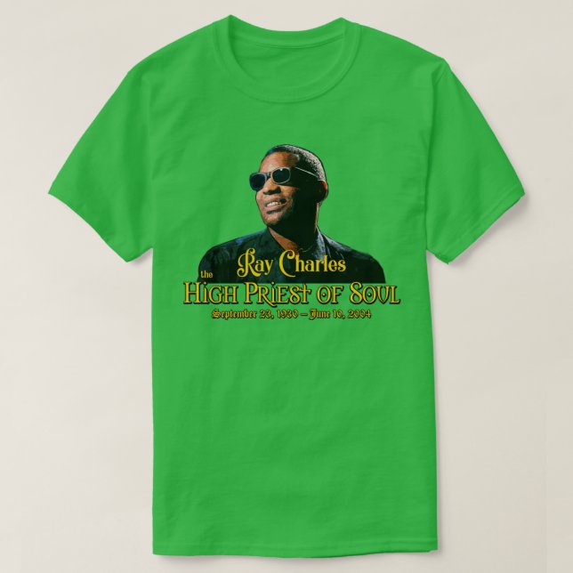 Camiseta Ray Charles, el alto sacerdote del alma (Diseño del anverso)