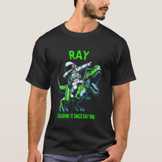 Camiseta Ray Crushin' It Since Day One Astronaut Dinosaur C