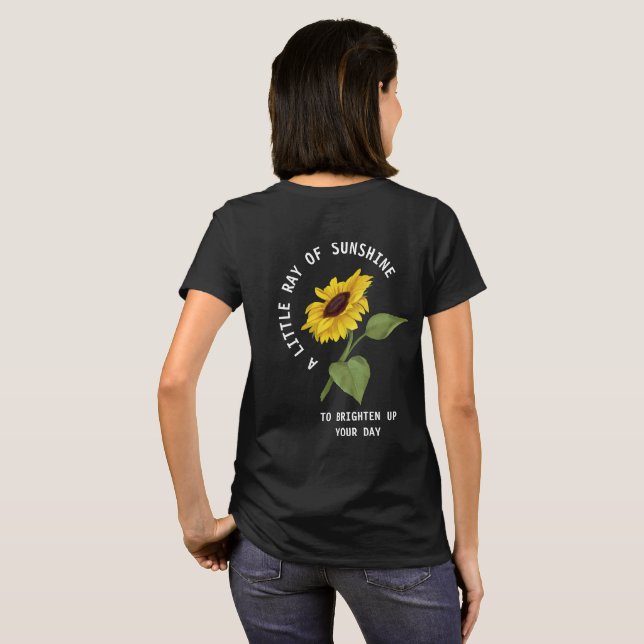Camiseta Ray Of Sunshine Text Black Sunflower Personalizado (Reverso completo)