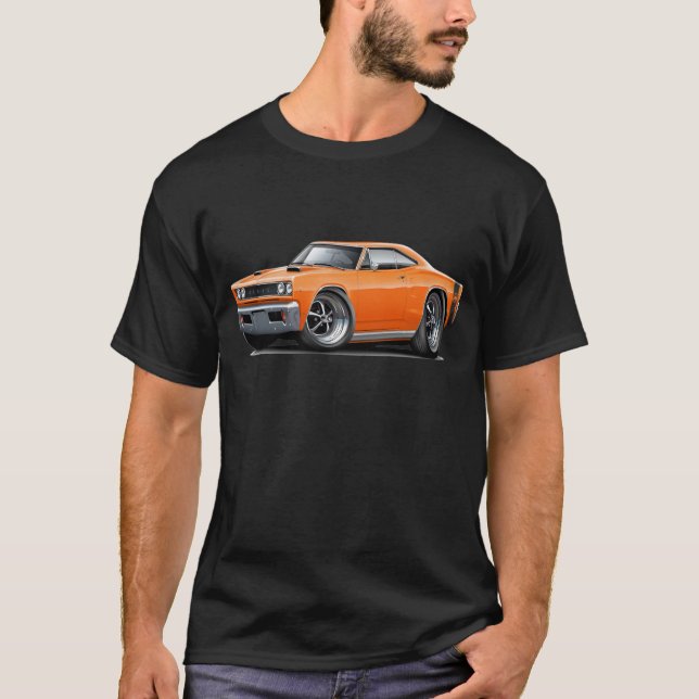 Camiseta Raya ancha Naranja-Negra de la abeja estupenda (Anverso)