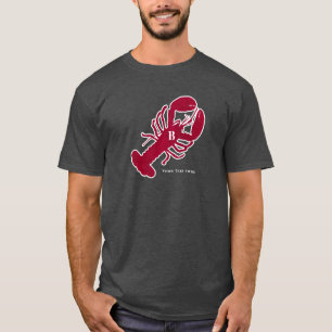 Camiseta Raya blanca azul del monograma rojo náutico de la
