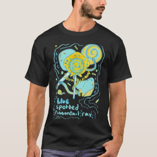 Camiseta Raya de cola de cinta de lunares azules Paleta áci