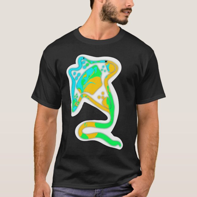 Camiseta Raya de colores brillantes acuáticos (Anverso)