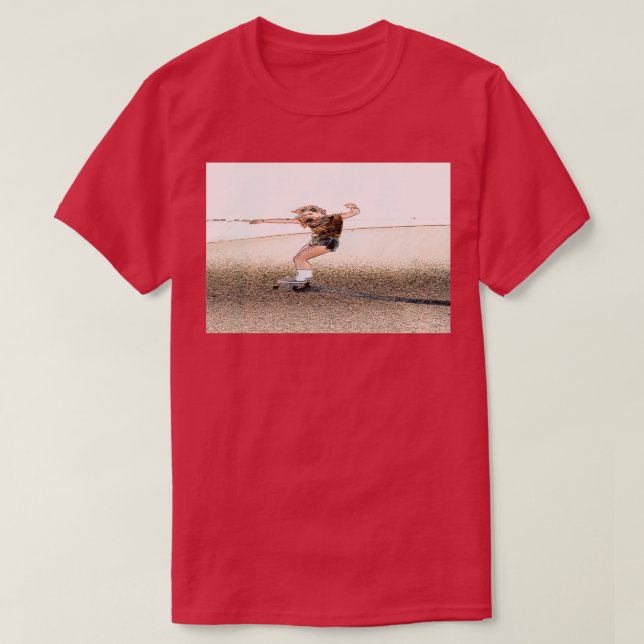 Camiseta raya de patinaje extremo usando skateboard en extr (Diseño del anverso)