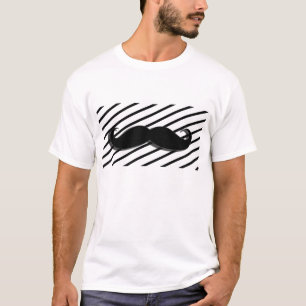 Camiseta rayada del bigote -