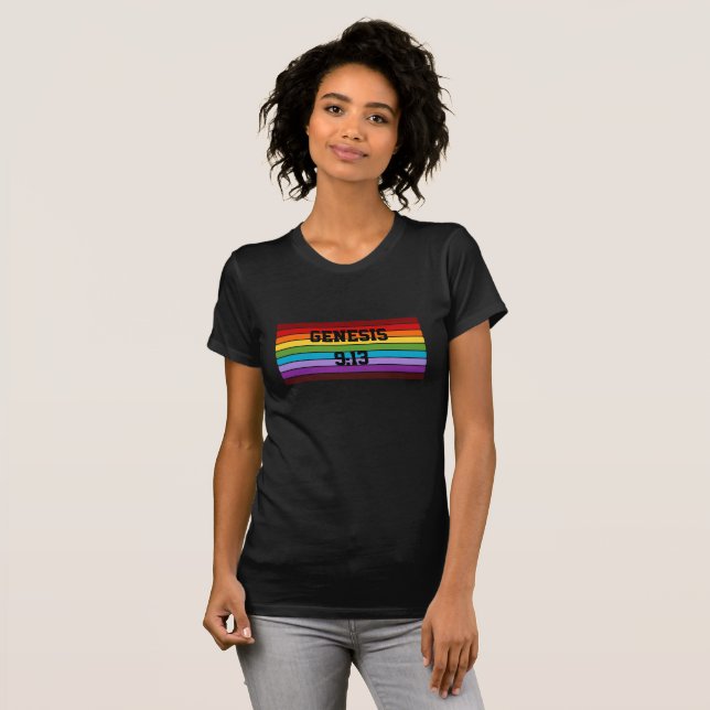 Camiseta Rayas arcoiris, Génesis 9:13 (Anverso completo)