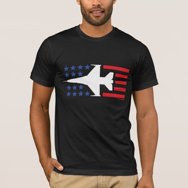 Camiseta Rayas blancas rojas de la estrella azul del avión (Anverso)
