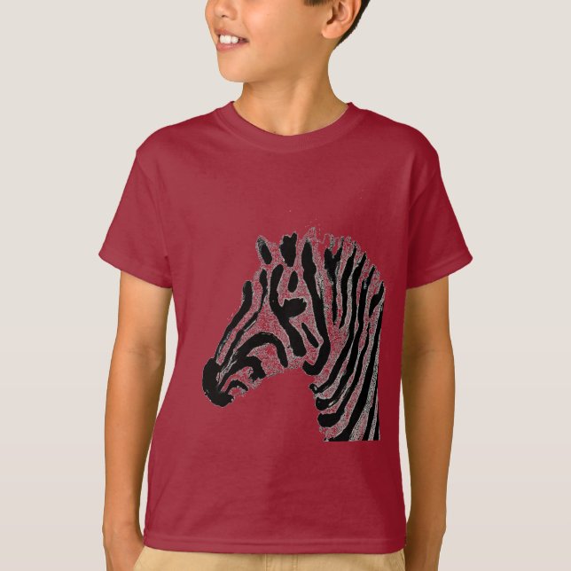 Camiseta Rayas blancos y negros del estampado de zebra (Anverso)