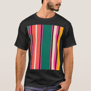 Camiseta Rayas de color retro, fondo abstracto