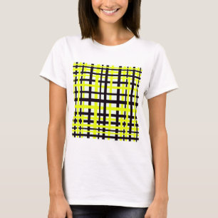 Camiseta Rayas de entrelazado Amarillo blanco negro
