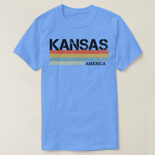 Camiseta Rayas de época retro del estado de Guay Kansas (Diseño del anverso)