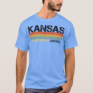 Camiseta Rayas de época retro del estado de Guay Kansas