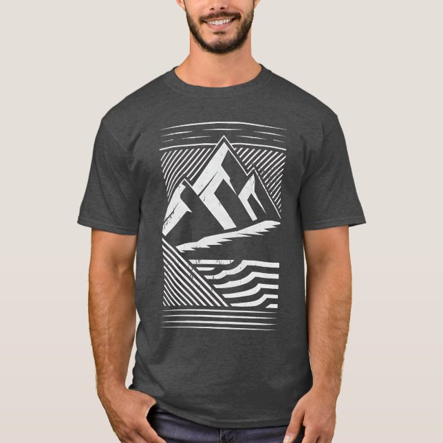 Camiseta Rayas de Montaña al Aire Libre (Anverso)