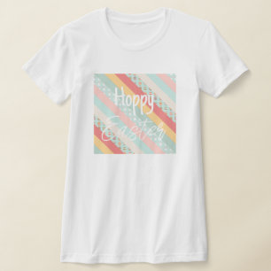 Camiseta Rayas de Pascua en conejos y huevos