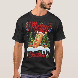 Camiseta Rayas de perro calientes Navidades de árbol de Nav