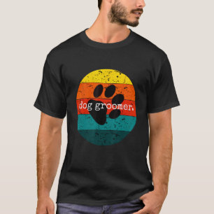 Camiseta Rayas de puesta de sol retro de canina de perro de