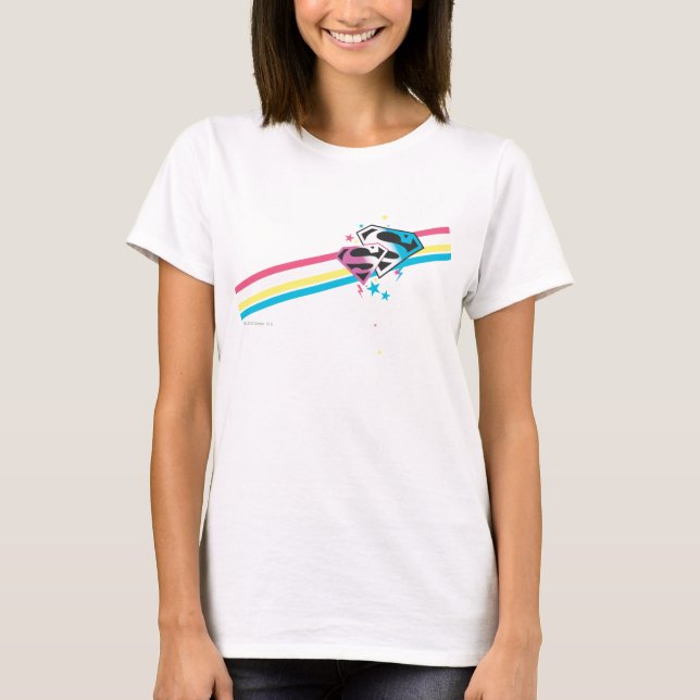 Camiseta Rayas del arco iris de Supergirl (Anverso)