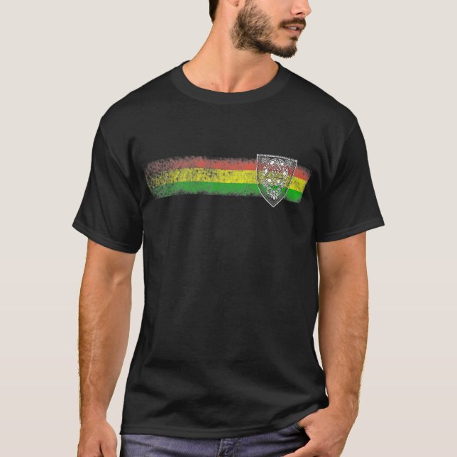 Camiseta Rayas del reggae de Rasta con el escudo de David (Anverso)