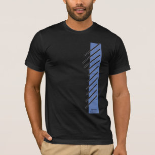 Camiseta Rayas diagonales negras sobre azul clásico